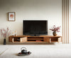 Floating TV Stand Surimu 240cm Acacia Wood Brown 4 Doors 2 Compartments Cork Handle