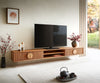 Floating TV Stand Surimu 240cm Acacia Wood Brown 4 Doors 2 Compartments Cork Handle