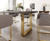 Dining Table Olympus Live Edge Acacia Wood Platinum Square Frame Slim Gold 260cm