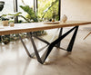 Dining Table Olympus Live Edge Oak Wood Natural Spider Frame Black 260-300cm