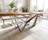 Dining Table Olympus Live Edge Acacia Wood Natural Spider Frame Steel 200-300cm