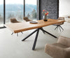 Dining Table Olympus Live Edge Acacia Wood Natural Cross Frame Black 200-300cm