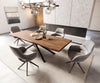 Dining Table Olympus Live Edge Acacia Wood Brown Cross Frame Black 260-300cm