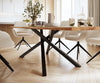 Dining Table Olympus Live Edge Acacia Wood Natural Cross Frame Black 200-300cm