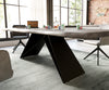 Dining Table Olympus Live Edge Acacia Wood Platinum V-Frame Black 180-300cm