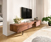 TV Stand Wyatt 220 cm Acacia Wood Brown V-Leg