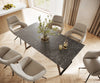 Dining Table Aurora Ceramic Anthracite Slanted Frame Black 200-300cm