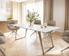 Dining Table Aurora Ceramic White Slanted Frame Steel 200-300cm