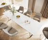 Dining Table Aurora Ceramic White Slanted Frame Steel 200-300cm