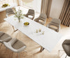 Dining Table Aurora Ceramic White Square Frame Slim Steel 200-300cm