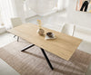 Dining Table Aurora Extendable Ceramic 180-220cm Oak Look Cross Frame Black