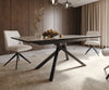 Dining Table Aurora Extendable Ceramic 200-300cm Beige Cross Frame Black