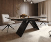 Dining Table Aurora Extendable Ceramic 200-300cm Beige V Frame Black