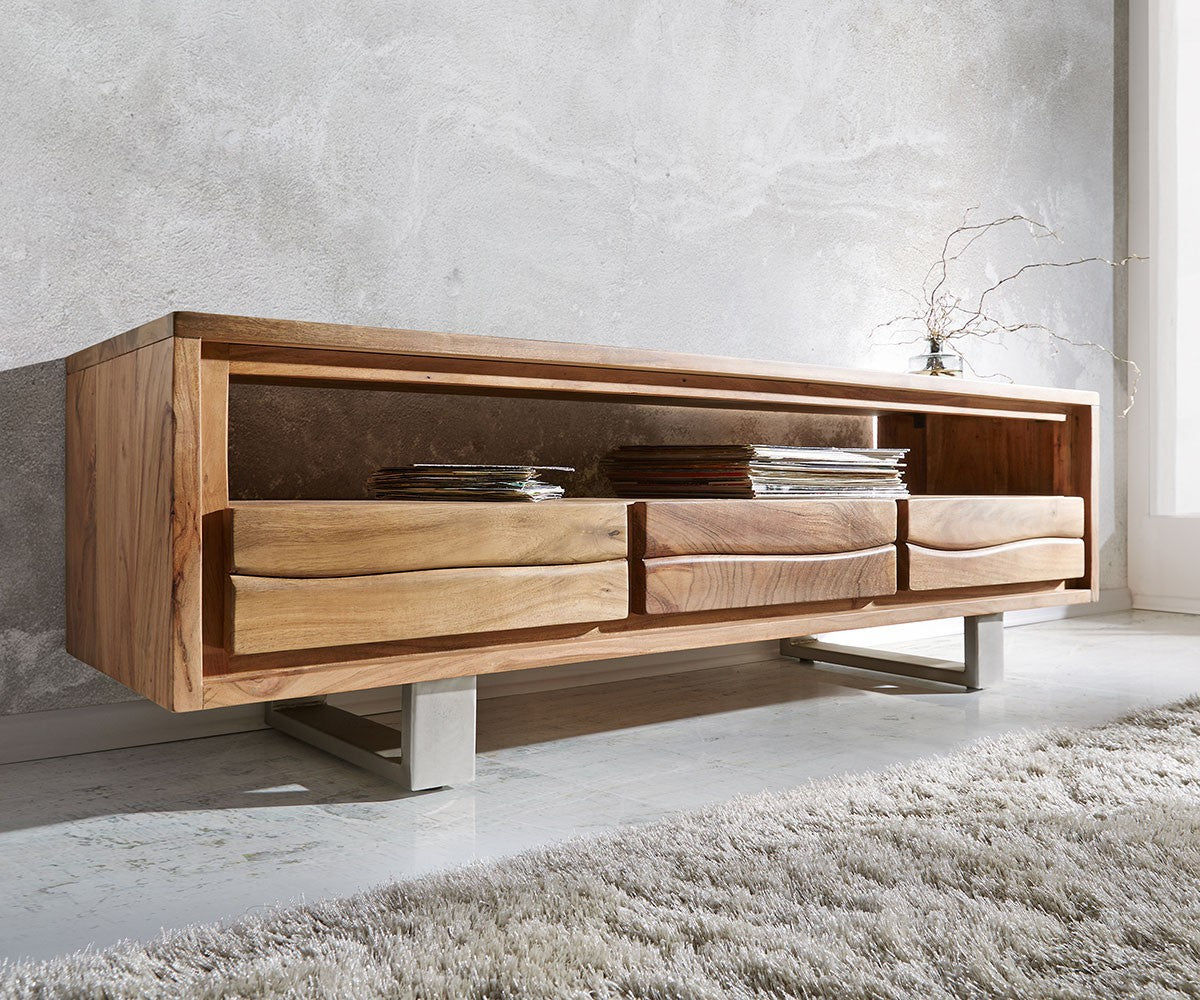 TV Stand Olympus Live-Edge 146-190 cm Acacia Wood Natural