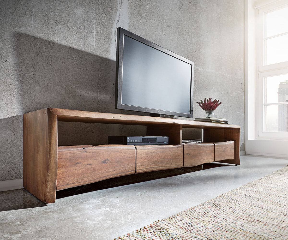 TV Stand Olympus Live-Edge 190-230 cm Acacia Wood Brown