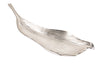 Decorative Bowl Abstract Leaf 65cm Silver Aluminum