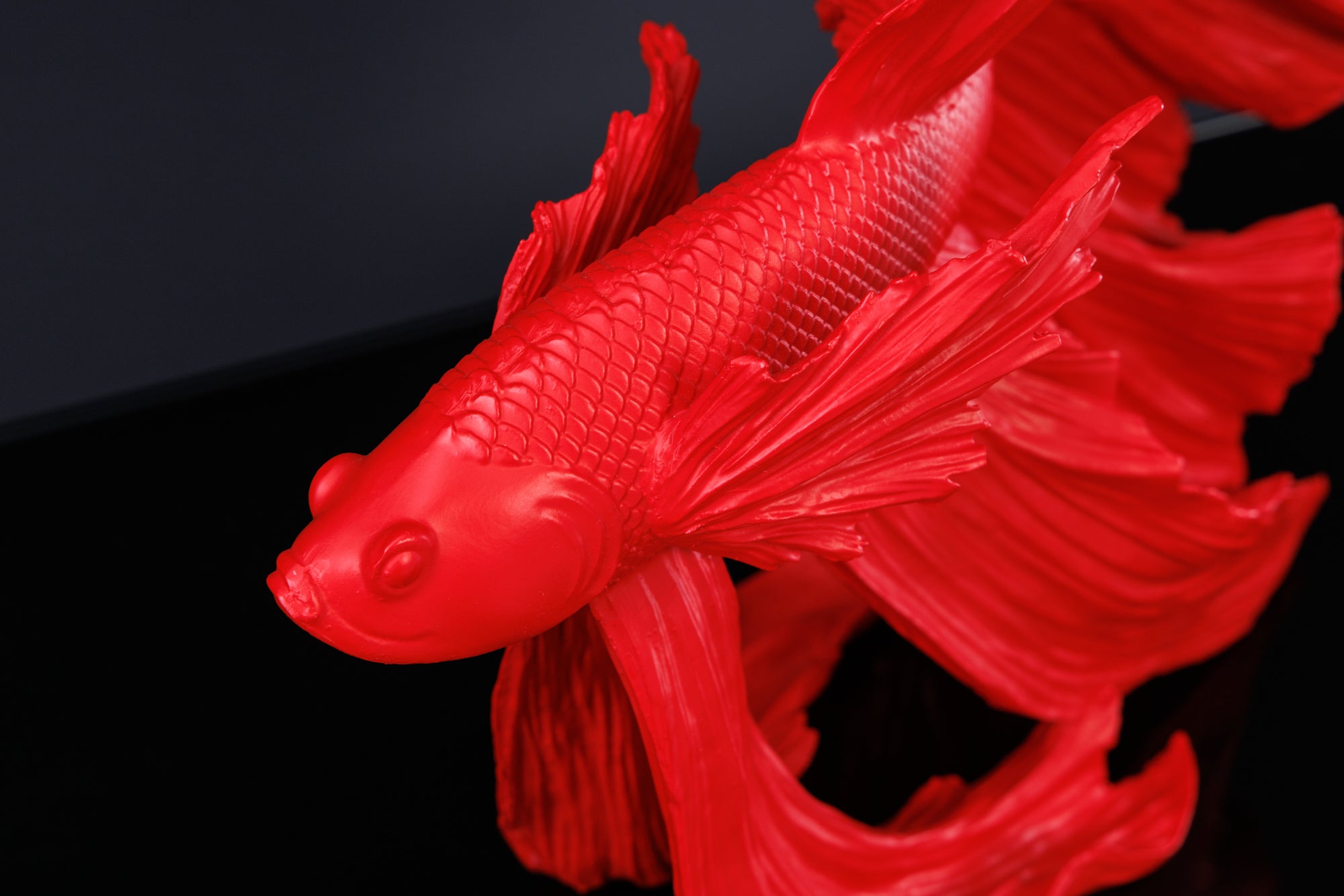 Decorative Figure Fighting Fish Crowntail 35cm Red Betta Fish