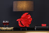 Table Lamp Crowntail 65cm Red Black Fabric Shade Marble Base
