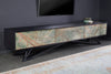 Floating / Standing TV Stand Summit 200cm Acacia Wood Black With Stone Veneer