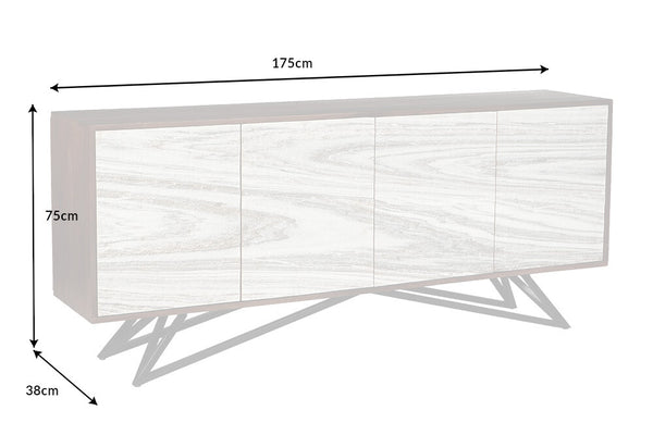 Sideboard Summit 175cm Acacia Wood Brown With Stone Veneer