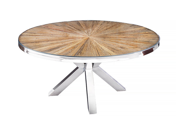 Dining Table Barracuda Round 120cm Recycled Teak Wood Brown