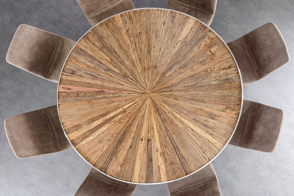 Dining Table Barracuda Round 140cm Recycled Teak Wood Brown