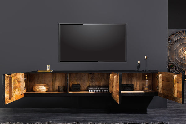 Floating TV Stand Golden Eye 160cm Mango Wood Black