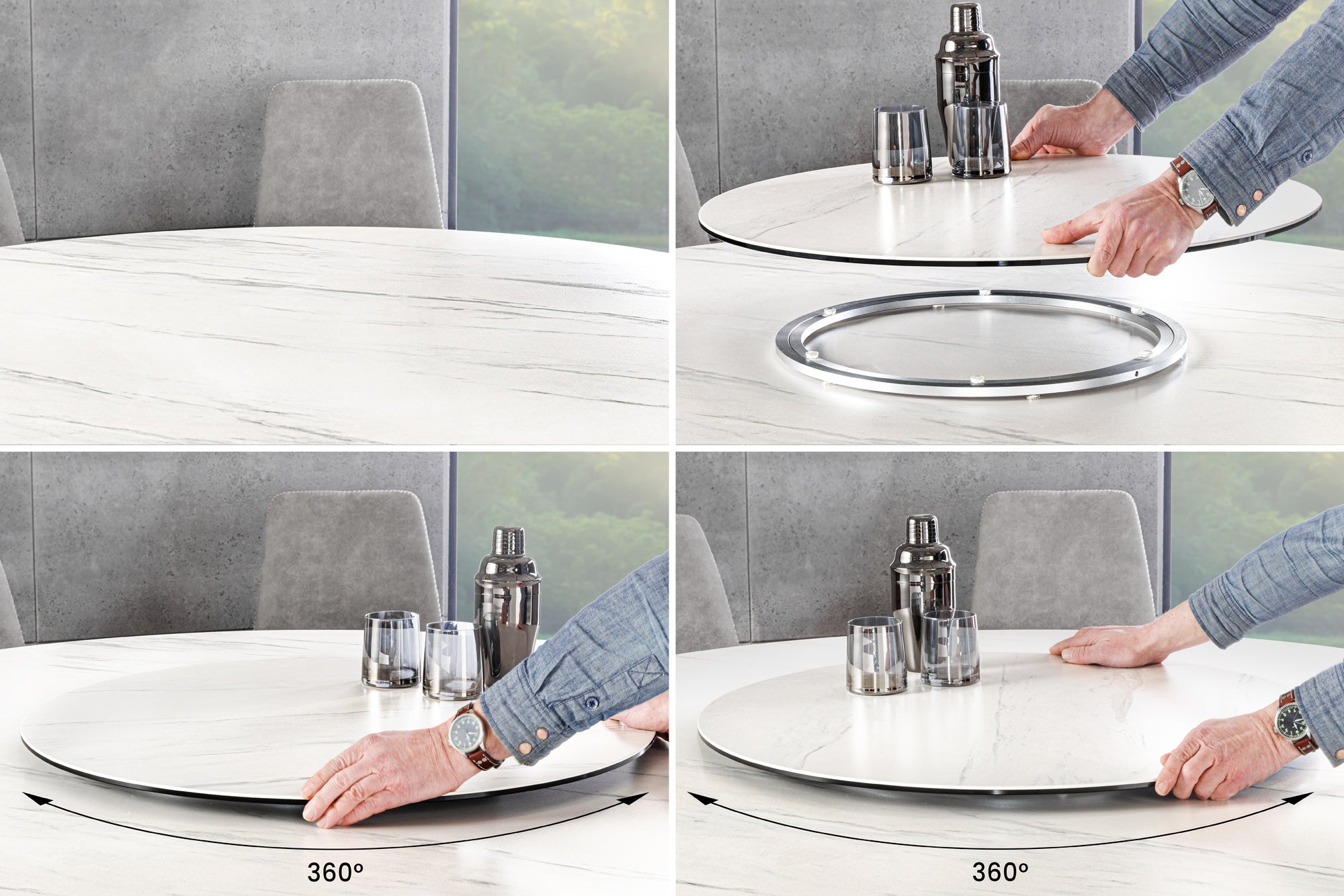 Dining Table Orbit Round 150cm Ceramic White