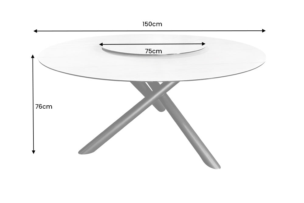 Dining Table Orbit Round 150cm Ceramic White