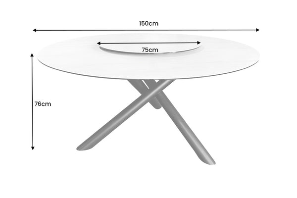 Dining Table Orbit Round 150cm Ceramic White