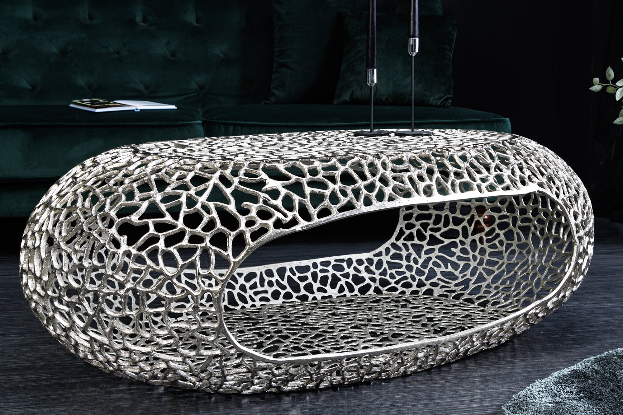 Coffee Table Ambrosia 120cm Metal Silver