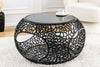 Coffee Table Ambrosia 75cm Metal Black Glass