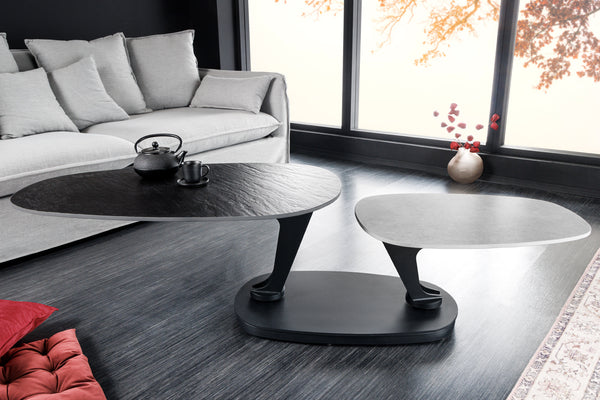 Rotating Coffee Table Axis 95-160cm Ceramics Grey