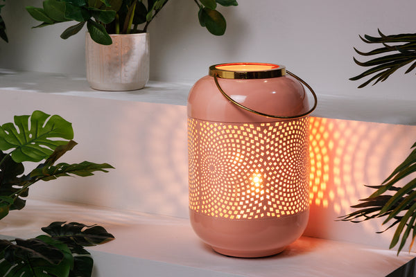 Lantern Candlelight 30cm Pink
