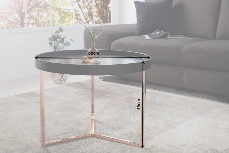 Coffee Table Cascade 60cm Black Wood Copper
