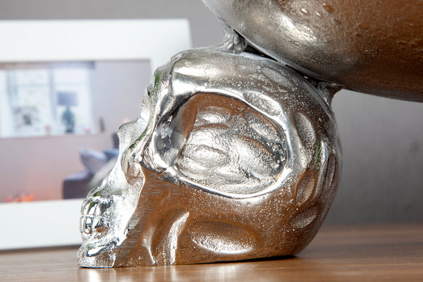 Fruit Bowl Skull 35cm Silver