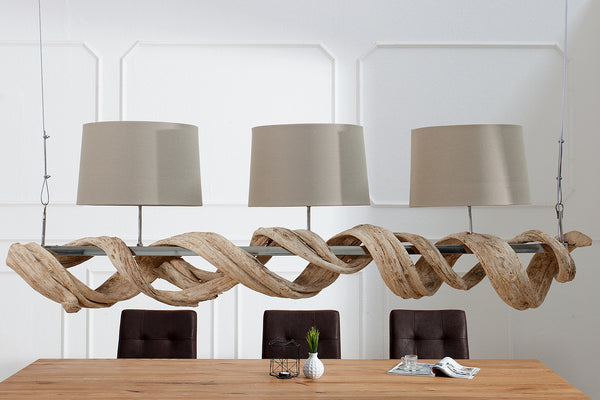 Hanging Lamp Vigine 160cm Recycled Wood Beige