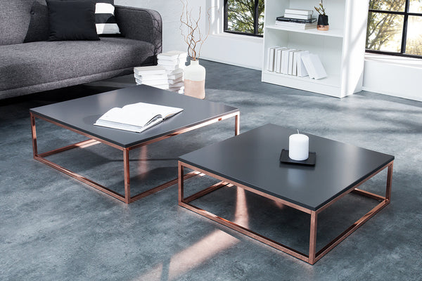 Nesting Coffee Table Elements set of 2 Anthracite Copper