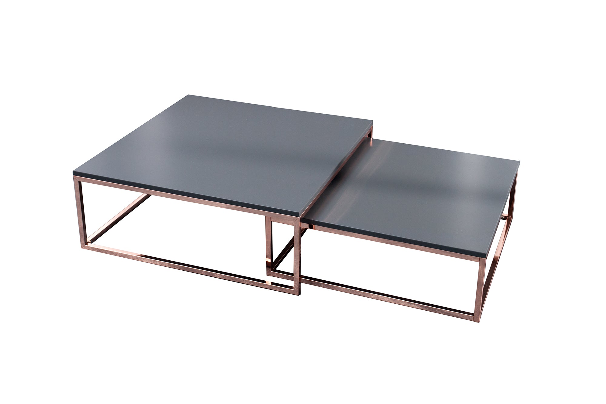 Nesting Coffee Table Elements set of 2 Anthracite Copper