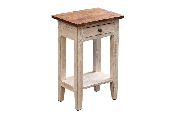 Side Table La Fleur Mahogany Wood White