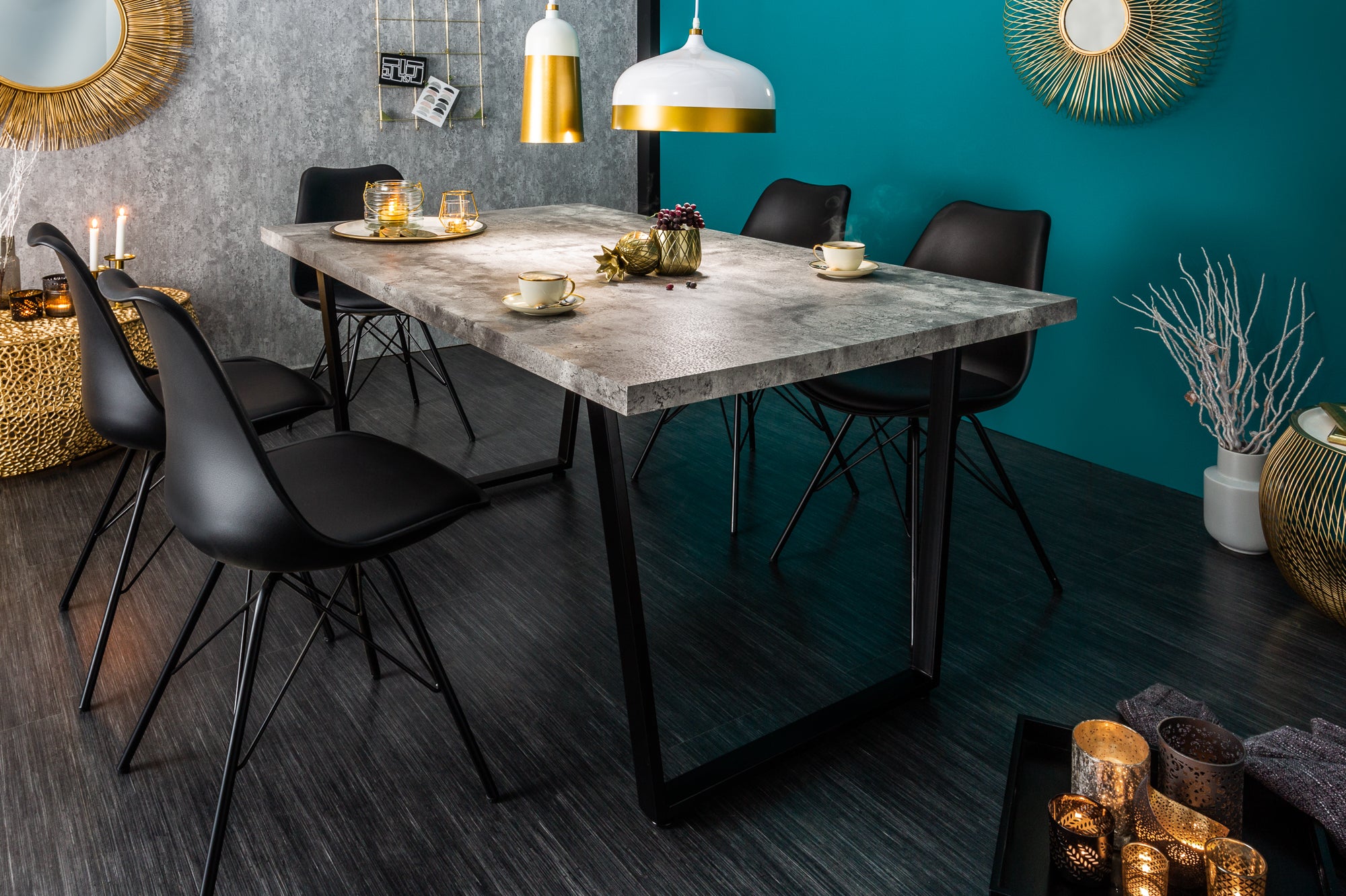 Dining Table Loft 160cm Concrete Look