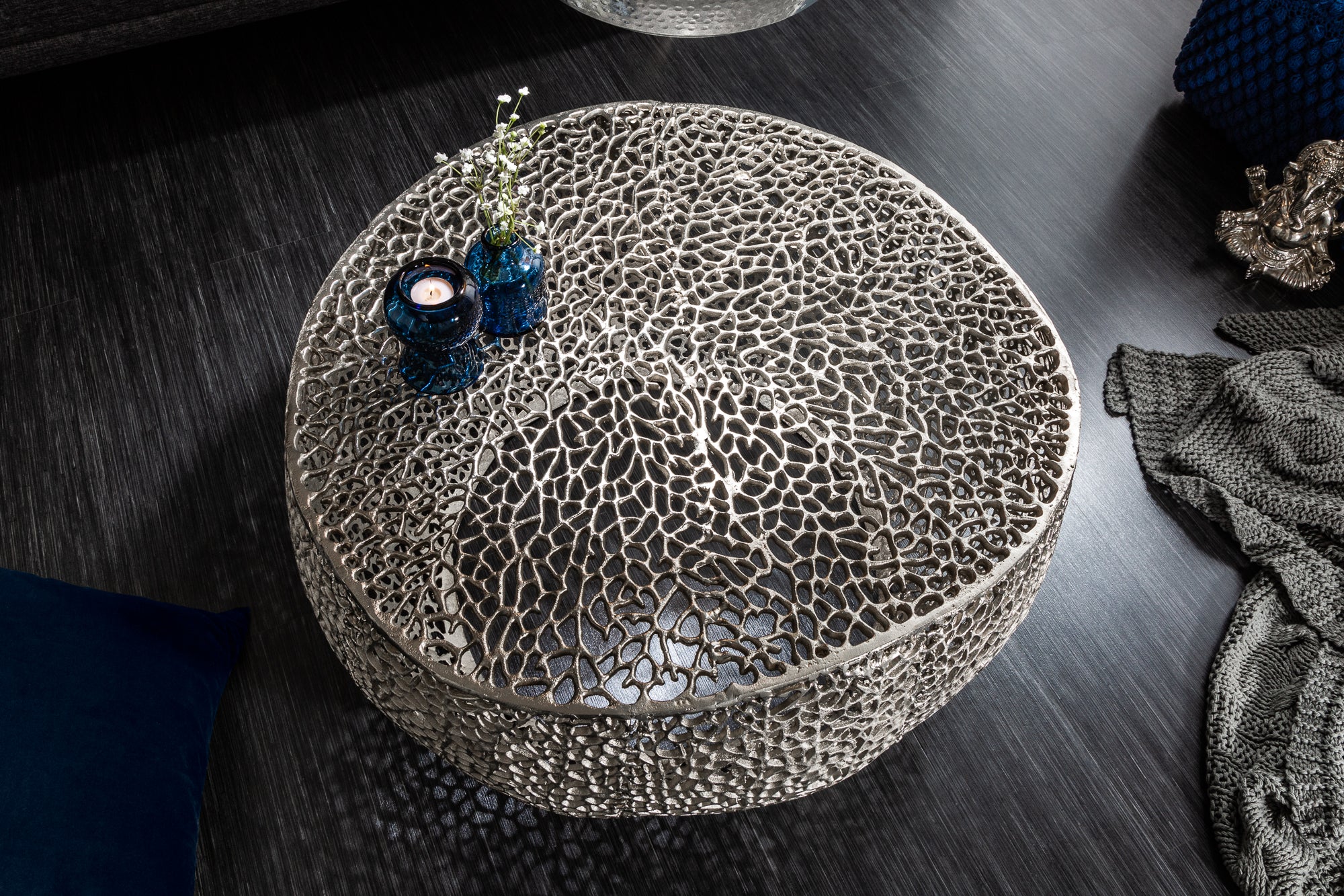 Coffee Table Ambrosia 80cm Metal Silver