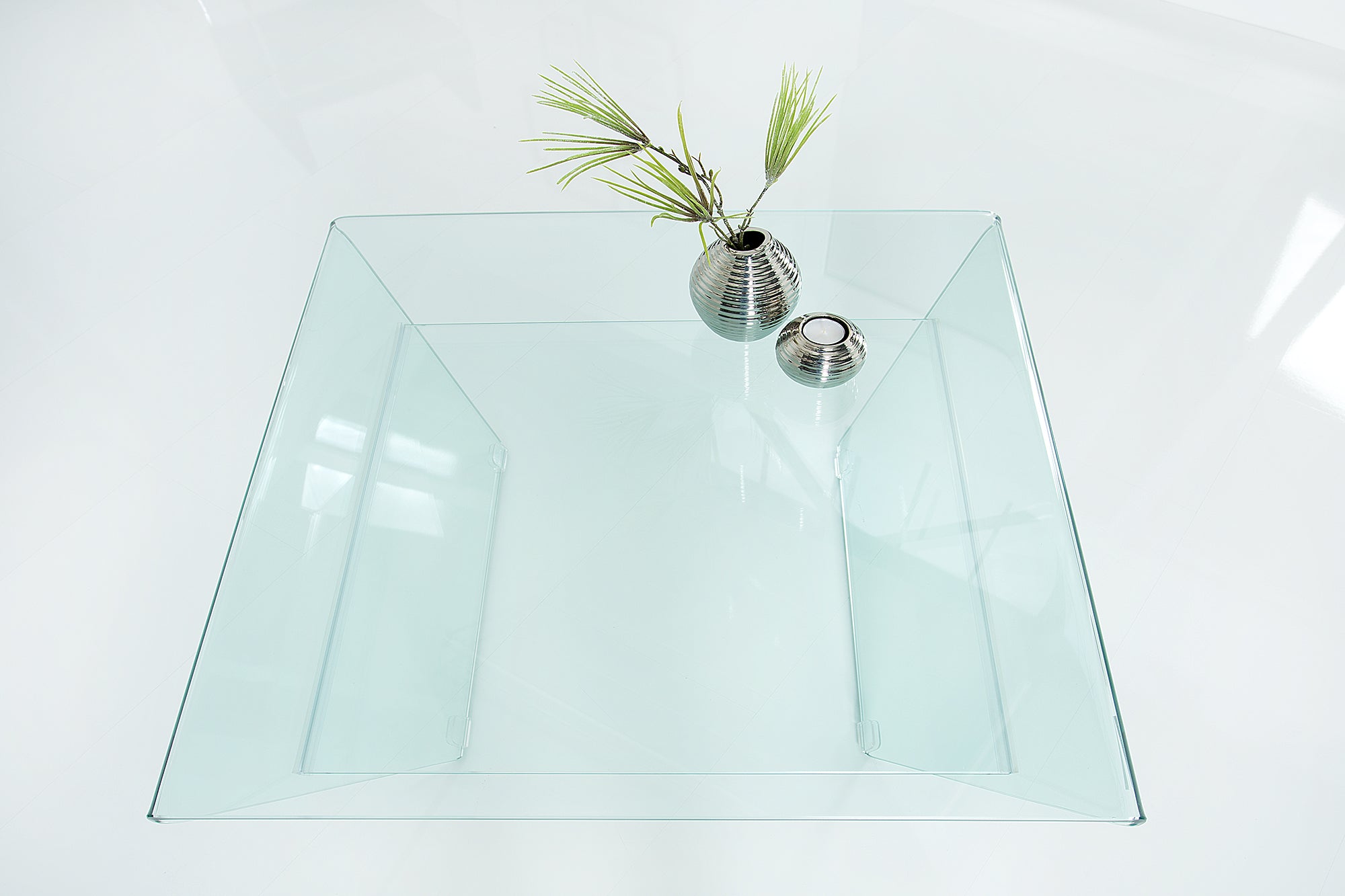 Coffee Table Quartz Trapezoid 70cm Glass