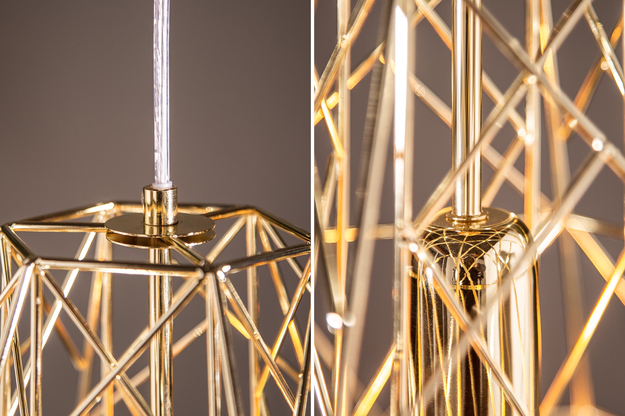 Hanging Lamp Cage Gold