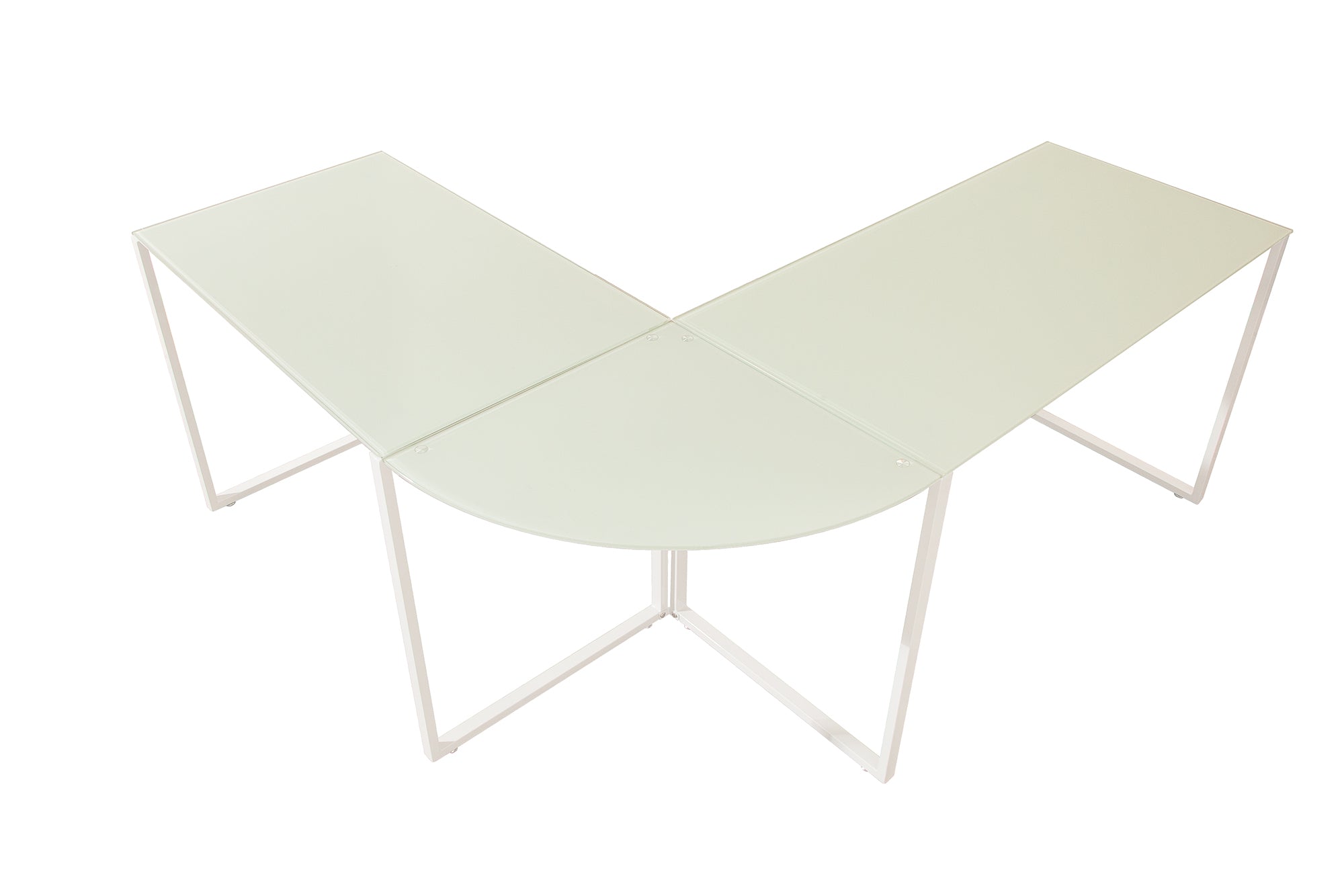 Corner Desk Big Deal Safety Glass White