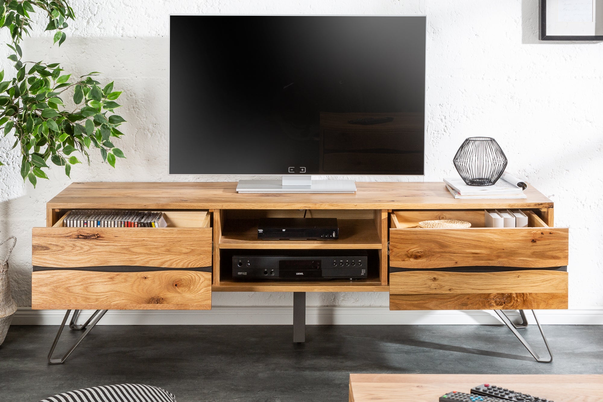 TV Stand Elysium 160cm Wild Oak Wood Natural