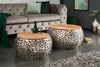 Nesting Coffee Table Stone Mosaic Set of 2 Silver