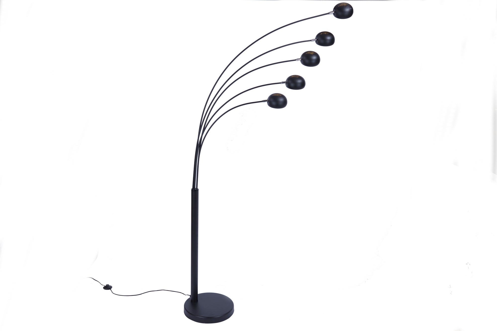 Five Lights Floor Lamp 200cm Black