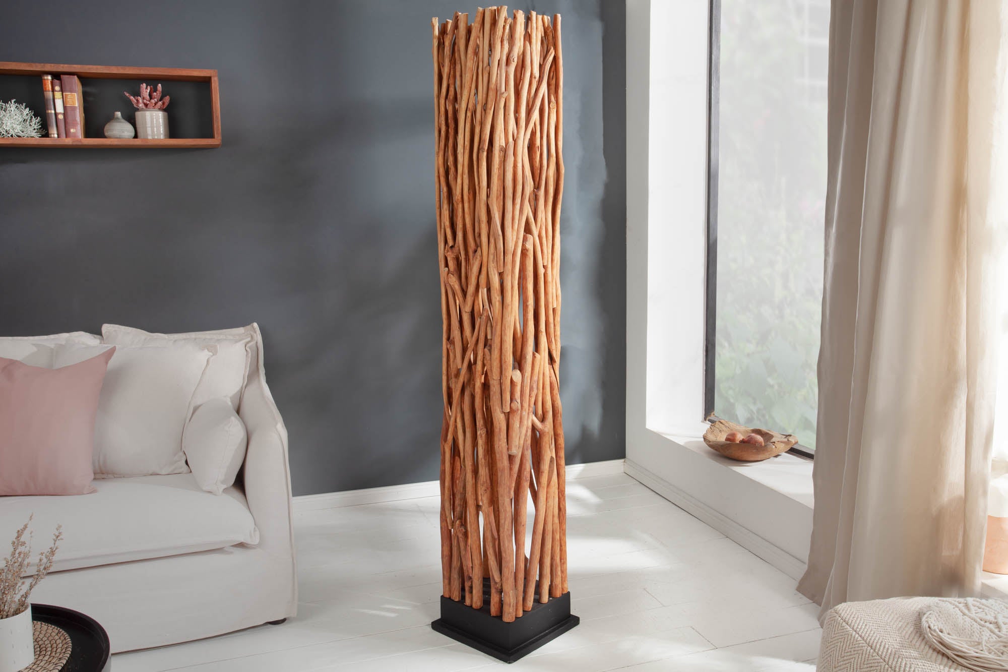 Floor Lamp Nature Art 175cm Longan Wood