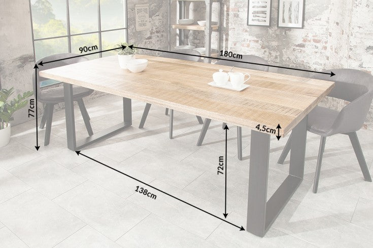 Dining Table Blacksmith 180cm Mango Wood Natural